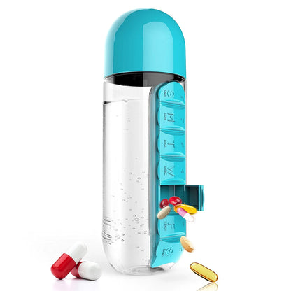 Water Bottle with pill compartment