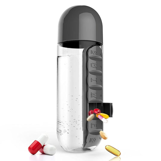 Water Bottle with pill compartment