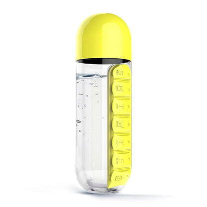 Water Bottle with pill compartment